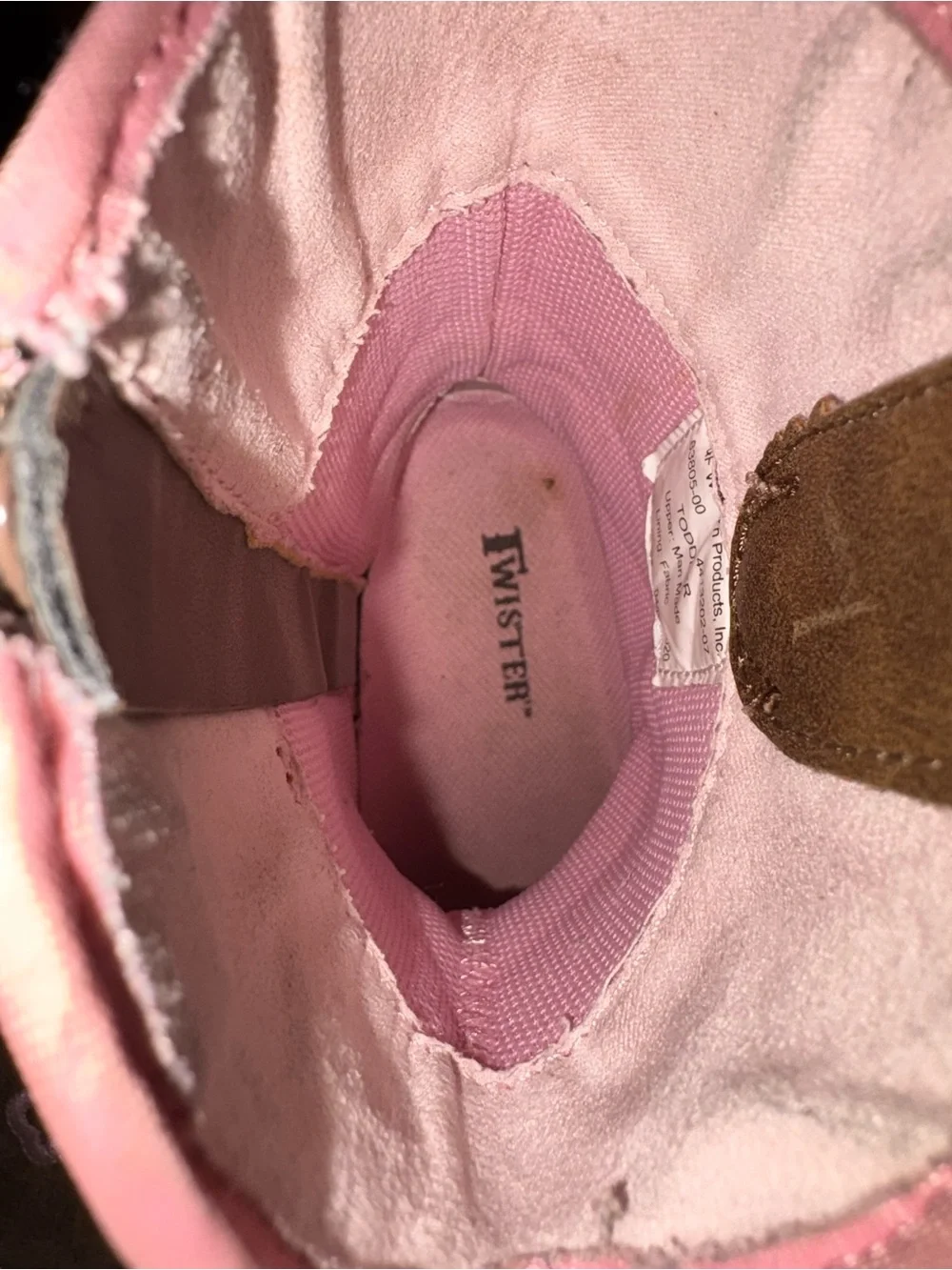 Brown toddler Western Boots with Pink Embroidered Crosses